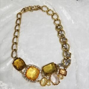 T gold tone large link chain statement necklace 1.1359